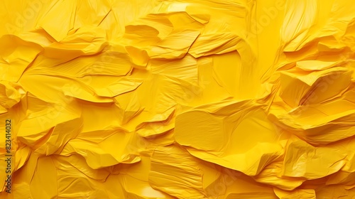Abstract background made of yellow plastic bag is given a mosaic effect