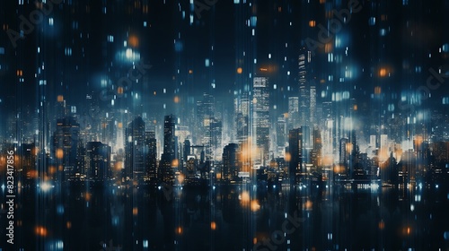Abstract bokeh city lights background
