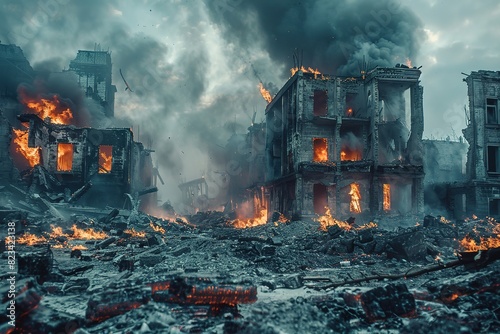 War-Torn City: Destruction and Chaos