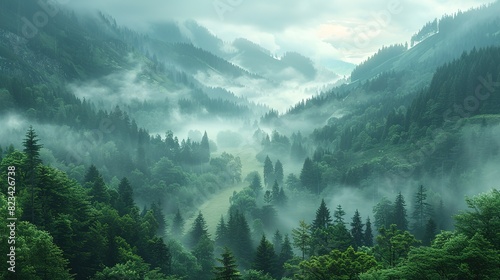 nature forest mountains fog landscape mist morning scenery foggy environment tree background