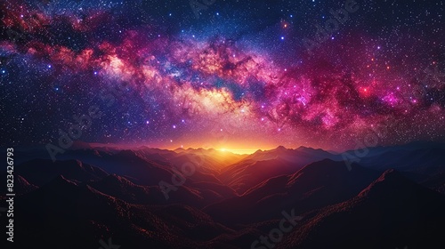 night galaxy sky nature astronomy stars dark mountain space landscape cosmic universe starry way background