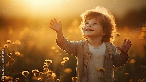 toddler child looking at sun