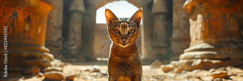 Within ancient temples of Egypt a regal sphinx cat named Cleo prowls silently through the sundrenched courtyards her piercing gaze betraying the wisdom of her feline ancestors