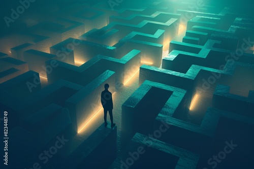 a man standing on a maze