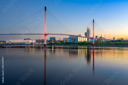 Omaha, Nebraska, USA Skyline on the Missouri River