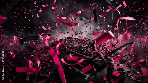 cannon black and pink confetti