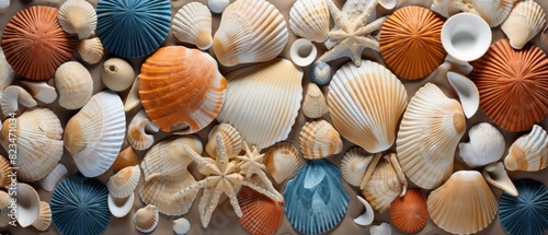 Detailed seashell texture with natural patterns, coastal overlay