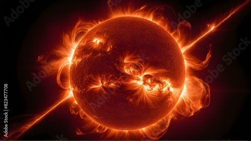 太陽フレアの噴出シーン