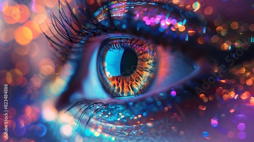 an up-close photograph of a woman's eye