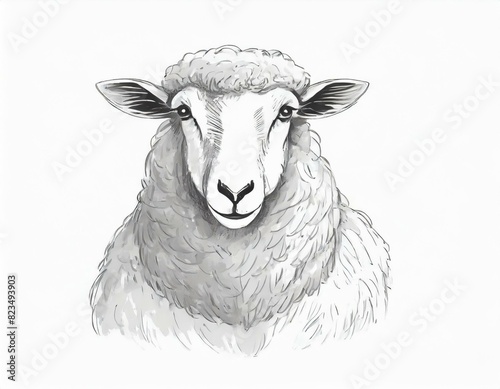 Rysunek owcy głowa