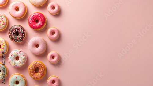Colorful and pop doughnut background.