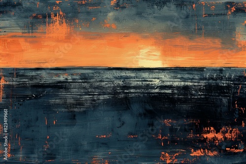Depicting a blue horizon album art, high quality, high resolution