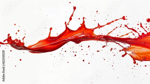 spicy red chili pepper splash on white background fiery hot sauce ingredient closeup photograph