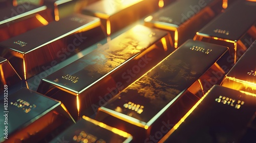 stacks of pure gold bars on dark background wealth and finance concept dramatic lighting digital illustration