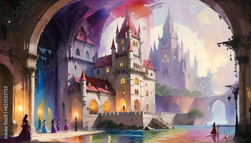Enchanting Dreams: A Magical Fairy Tale for a Princess's Birthday Party, Colorful Fantasy Painting