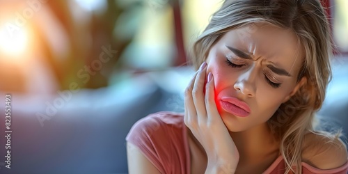 Woman with painful sore throat may have acid reflux or serious health condition. Concept Sore Throat, Acid Reflux, Health Condition, Medical Diagnosis, Women's Health