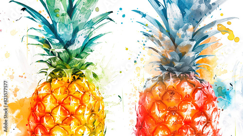 watercolor_pineapple_on_white_background