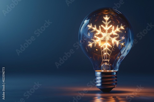 a light bulb with a snowflake inside