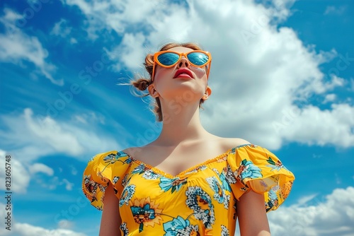 Portrait of a charming lady in beautiful elegant dress