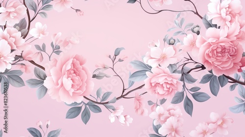Delicate floral patterns on a soft pastel background, ideal for feminine and vintageinspired designs