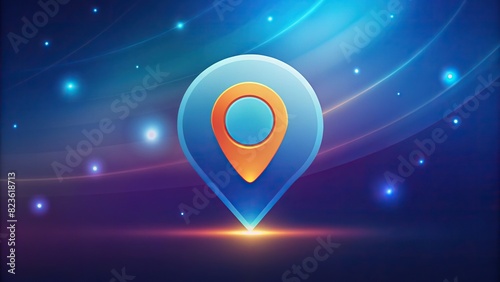 Location icon with pin on background with editable stroke