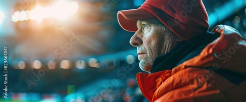Legendary Football Coach On The Sidelines With Copy Space, Football Background