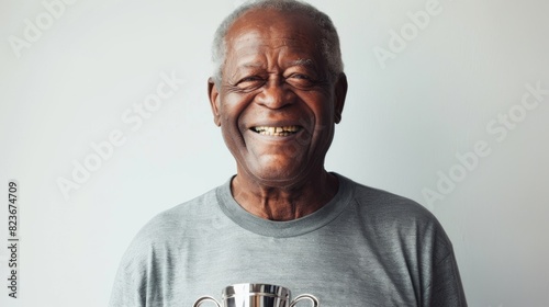 Smiling Senior Man in T-Shirt