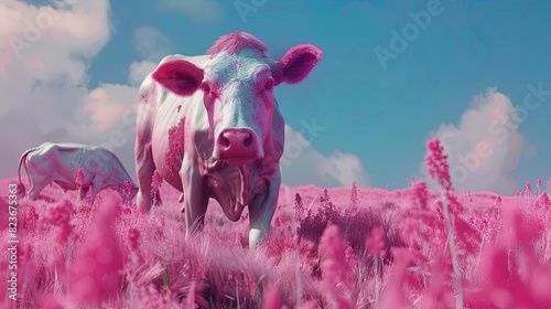 mealtime musings a surreal exploration of eating cows aigenerated digital art