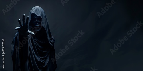 Grim Reaper Reaching Out. Concept with copy-space.