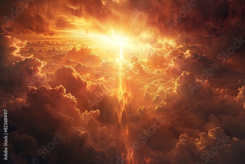 Jesus's last judgment prophecy on heaven and hell. Generative Ai