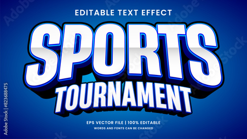 Sports tournament 3d editable text effect