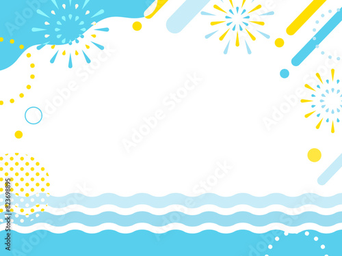 夏のイベント・キャンペーン・SALE ポップな波のフレーム