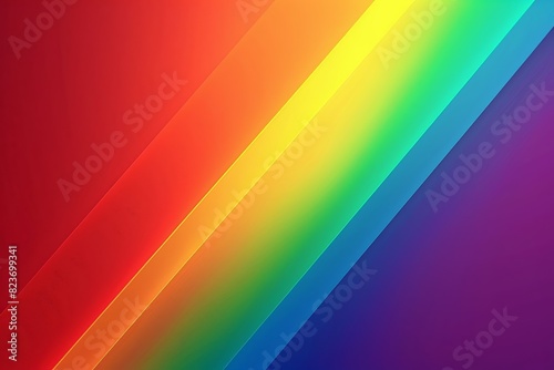 Abstract background with diagonal stripes in a rainbow gradient, blending colors from red, orange, and modern design representing pride, perfect for LGBTQ+ themes and Pride Month celebrations.