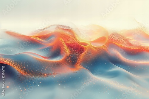 Digital image of small still image of an orange and blue abstract wallpaper