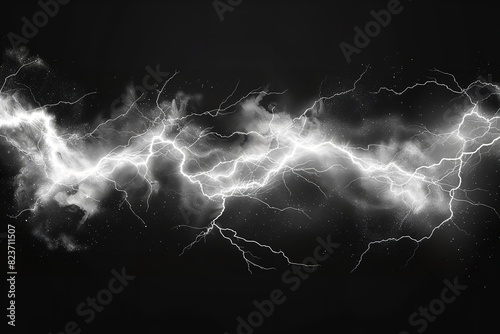 Modern set with lightning effect for thunder games. Generative Ai