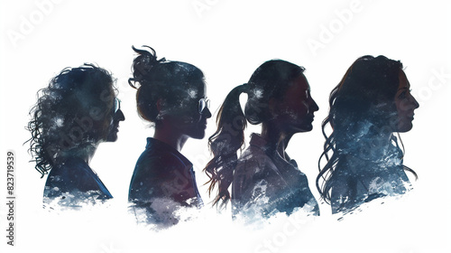 Elegant Women in Silhouette Portraits Collection - Set 1