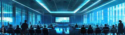 Corporate Training Center Floor: Featuring training rooms, presentation screens, seminar setups, and trainers conducting sessions