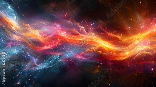 Vibrant Abstract Digital Art with Dazzling Light Streaks