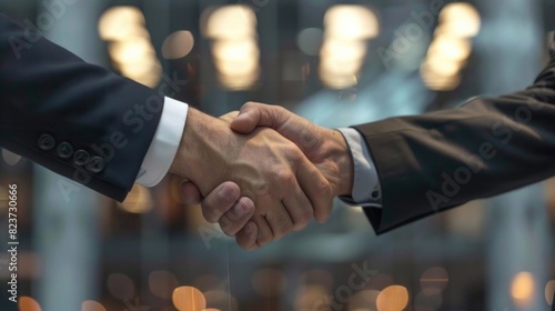 Agreement: Two Businessmen Handshaking After Final Project Deal
