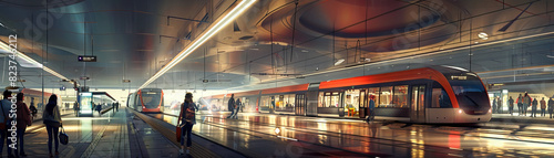 Public Transit Hubs: Focus on public transit hubs, bus terminals, and train stations, showcasing the city's efficient transportation system and connectivity