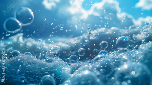 air Bubbles Underwater, Natural Under Water scene