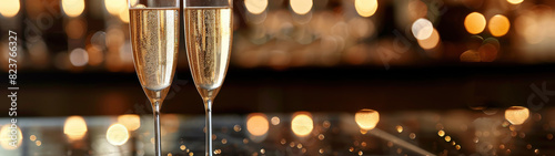 Champagne glasses, glittering table, celebration, festive, elegant, luxury