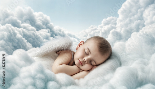 Sogni di Nuvole- Un Neonato Riposa in Paradiso