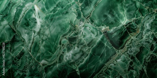 深い緑色の下地に白い筋の入った大理石の模様 