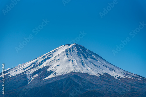 Mount Fuji close up peak snow