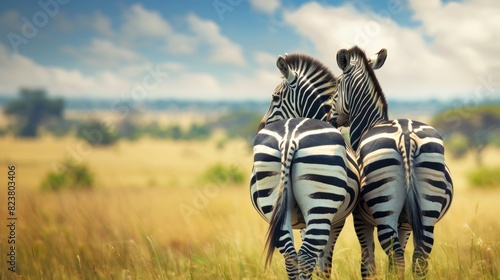 Zebra in nature habitat , Wildlife view