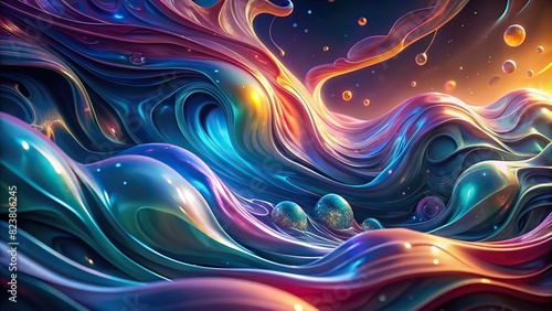 Abstract organic liquid with flowing, colorful patterns resembling a fluid motion