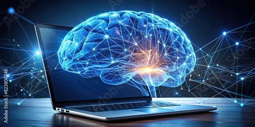 of human brain connected to computer