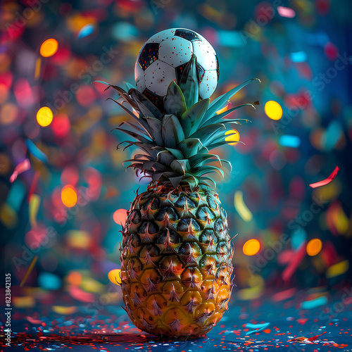 Ananas Festif avec Ballon de Football