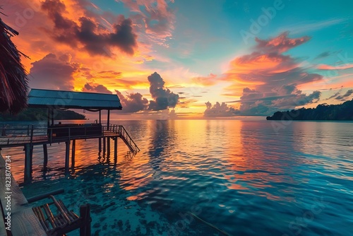 breathtaking sunset in raja ampat papua indonesia tropical paradise landscape